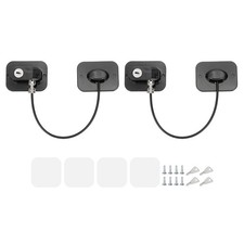 2 Pcs Refrigerator Locks Combination Fridge Lock with Keys for Cabinets Black