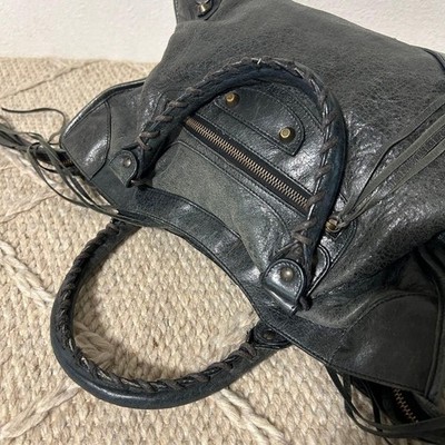 Balenciaga The City 115748 Black Leather 2way Shoulder Hand Bag