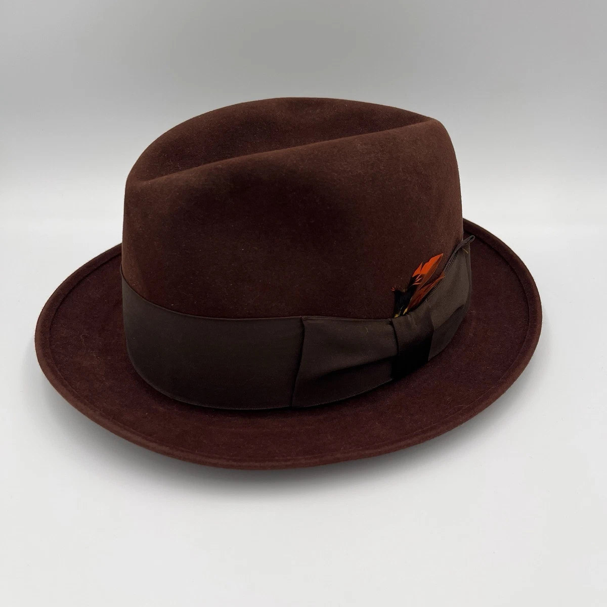 Vintage Stetson Tweed Fedora Hat Cap With Feather Accents Unisex Size 6.5 Stetson Feather Hat - Etsy main image 3