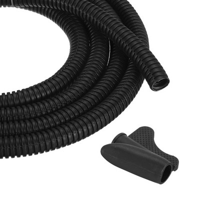 3/8 Inch 10ft Split Wire Loom Tubing, Flexible Cord Protectors, Black
