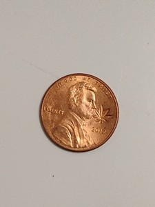 2012 Lincoln Penny Stamped With Marijuana Leaf💕