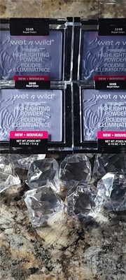 Four (4)WET N WILD Megaglo Highlighting Powder #324B ROYAL CALYX Lavender Purple