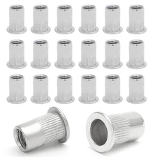 50PCS M6 Stainless Steel Threaded Insert Rivet Nut, M6-1.0Mm Rivnuts Flat Head