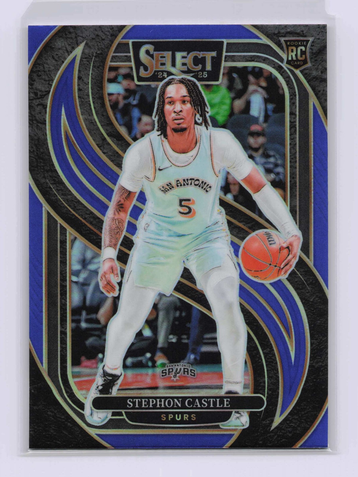 2024-25 Panini Select Stephon Castle RC Blue Prizm Premier Level #175 Spurs