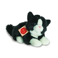 Teddy Hermann PlÜSchtier Katze Liegend Schwarz/Weiß Kuscheltier 20 Cm Neu