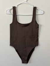 A New Day Brown Sleeveless Bodysuit Scoop Neck Size XS