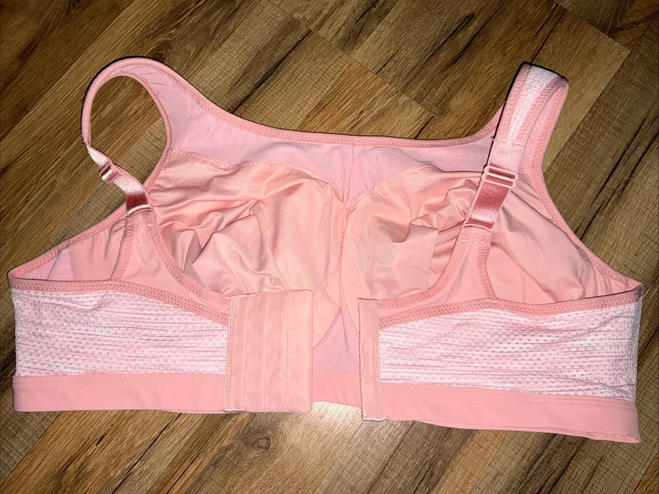 Sujetador deportivo Glamorise High Impact figura completa con aros para mujer 44F rosa 9066 NUEVO Foto 3 de 4