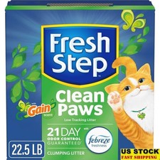 Low Tracking Cat Litter Clumping Ammonia Block Febreze Gain Odor Control 22.5lbs 1.10 per pound