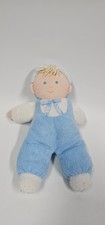 Vintage Eden Blue Boy Baby Doll Terry Cloth Plush Blonde Lovey Stuffed Toy 10"