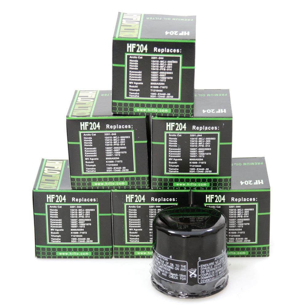 Hiflo HF204 Motorcycle Oil Filters X6 for Honda GL 1800 Goldwing 01-10