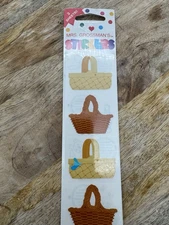 NOS VTG Mrs. Grossman’s Basket Stickers 3 Sheets Easter Scrapbooking 90’s Weave