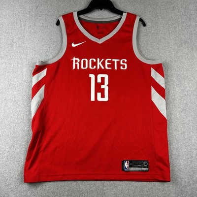 Houston Rockets Jersey Mens 52 XL Red Gray NBA Basketball James