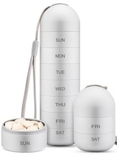 Metal Moisture Proof Weekly Pill Organizer, Stackable Aluminum Alloy BPA Free...