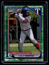 2024 Bowman Draft Chrome Green Lunar Refractor Curley Martha Texas Rangers