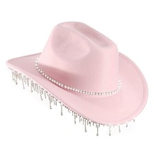 Cowboy Hat Rhinestone Womens Medium-Large Bling Wide Brim Glitter - Party