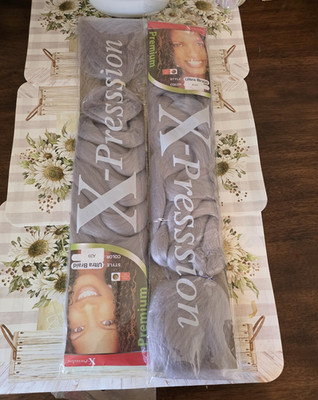 X-Pression Ultra Braid Synthetic Braiding Hair Extensions Gray 26 in 2 Pack A39