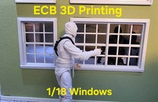 ECB 3D Printing 1/18 Scale Single Window For Garage, House Diorama