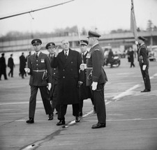President of France Charles de Gaulle arriving at Gatwick Airport - Old Photo