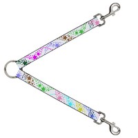 Dog Leash Splitter Falling Stars White/Multi Color (Us Import)