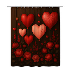 Romantic Floral Hearts Shower Curtain for Cozy Home Decor