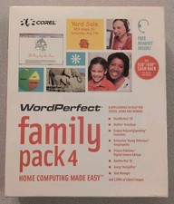 Vintage Corel WordPerfect Family Pack 4, WordPerfect, Etc. Win 98, Me, 2000, XP