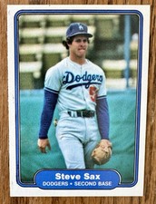 1982 Fleer - Steve Sax #21  Dodgers Rookie Card