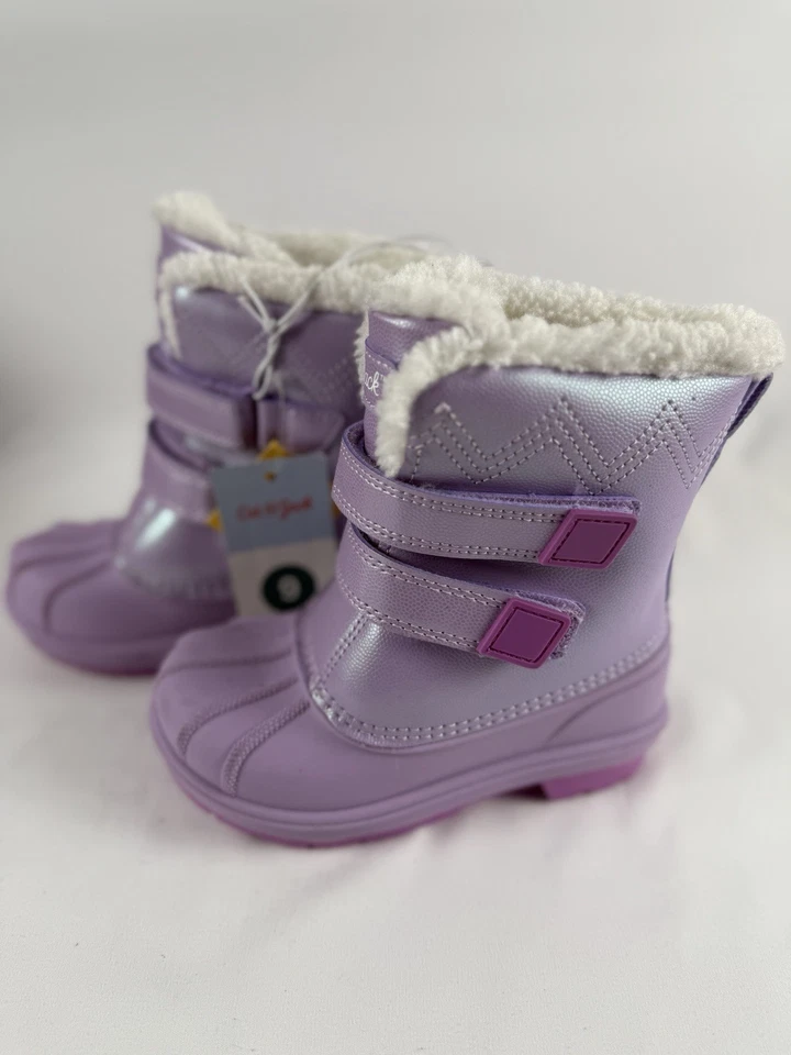 Botas de nieve de invierno impermeables moradas Cat & Jack para niñas pequeñas talla 9 Foto 2 de 4