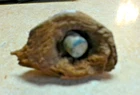 CIVIL WAR CARBINE BULLET IN WOOD, WITH GETTYSBURG MARKINGS