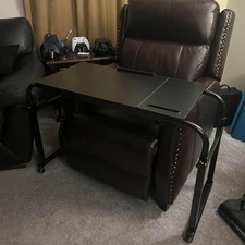 KOMOREBI Overbed Table with Wheels Laptop Desk 1 Count (Pack of 1), Black 