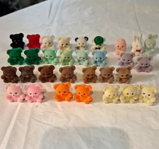 Bear Lot Miniature Flocked Plastic Teddy Bear Figurines, Small, Multicolor