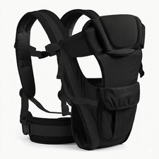 4 in 1 Ergonomic Strong Breathable Adjustable Infant Newborn Baby Carrier Black