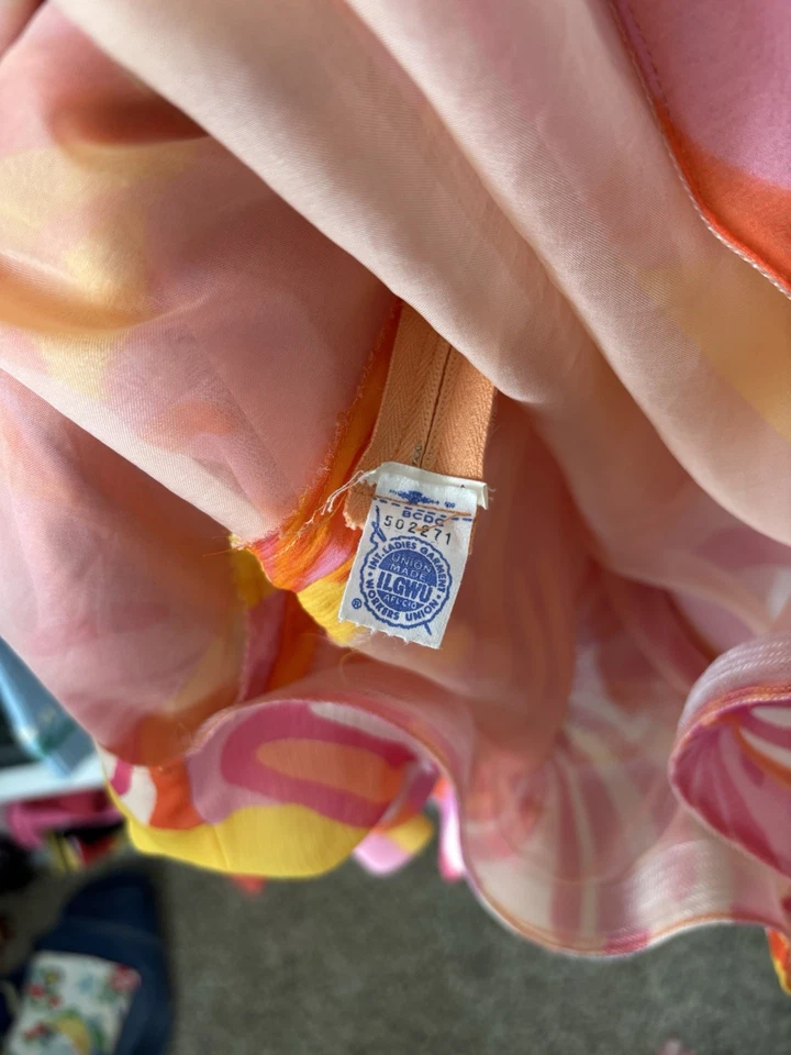 Mini Vestido Floral Psicodélico Rosa Vintage Años 60 Años 70 Mod Hippie Gogo S 💘 Foto 3 de 4