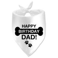 Happy Birthday Dad Pet Dog Bandana Triangle Dog Bandana for Dogs Pet Scarf Ph...