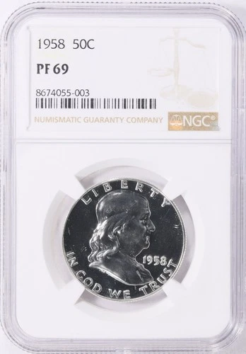 1958 Franklin Half Dollar 50c Proof NGC PF 69 (003)