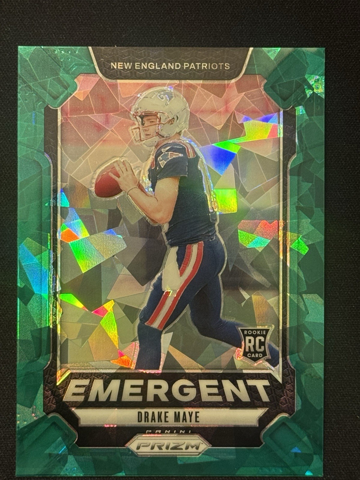 2024 Panini Prizm - Emergent Drake Maye #4 Green Ice Prizm (RC)
