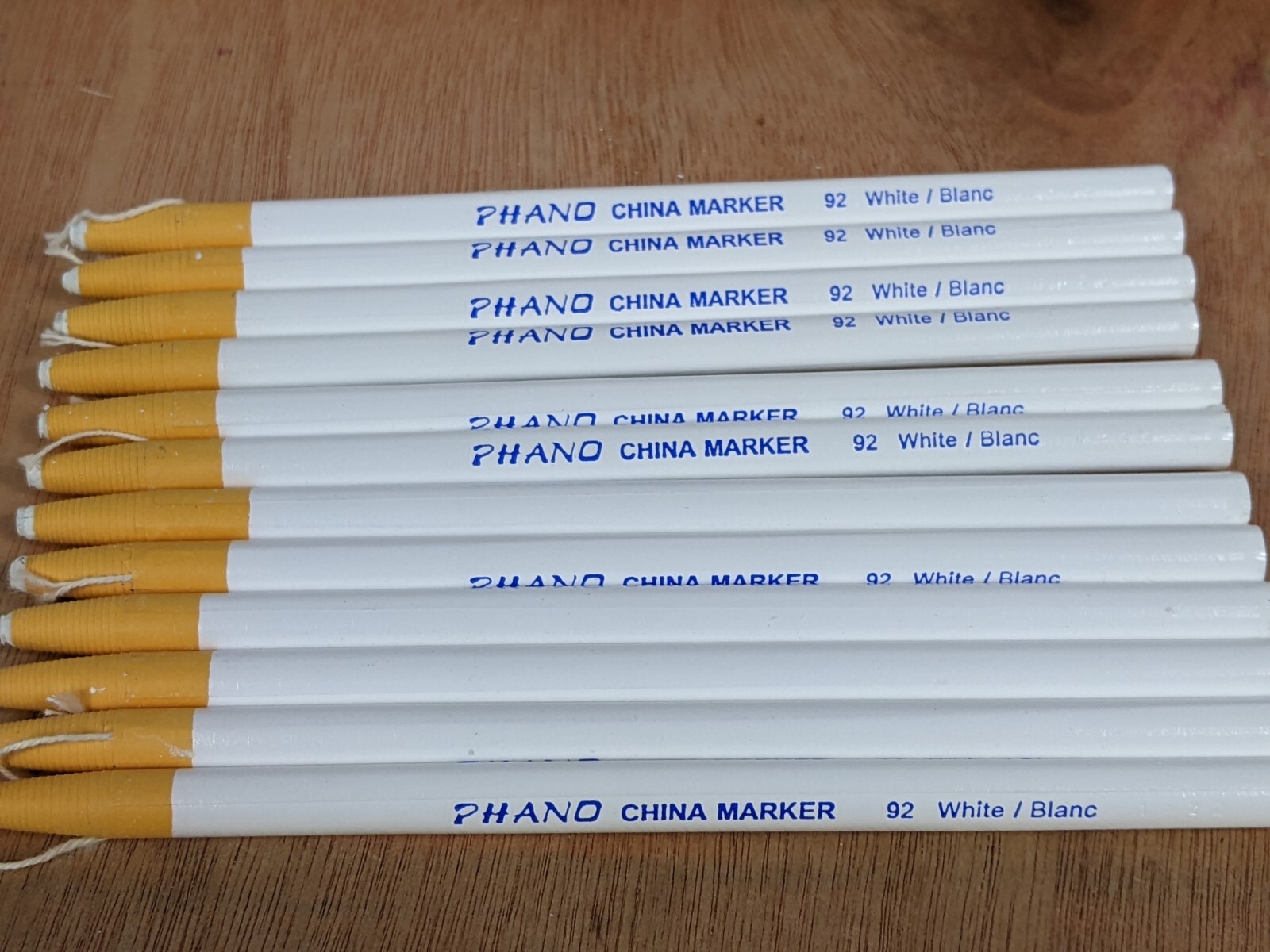 Box Of 12 White DIXON PHANO CHINA MARKERS Peel Off Pencils Art Supplies Crafts