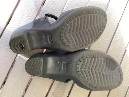 Crocs Womens Cyprus V Black Heels Sandals Shoes Size 8 - Afbeelding 9 van 10