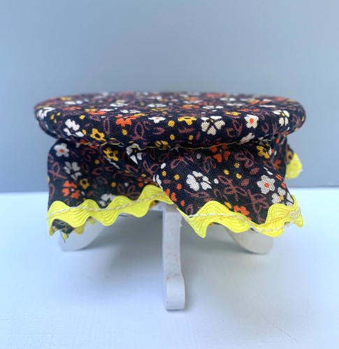 Lundby Vintage Dollhouse Miniature Furniture White Wooden Table With Tablecloth - Picture 5 of 10