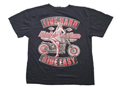 vintage HARLEY DAVIDSON shirt motorcycle jersey cotton Las