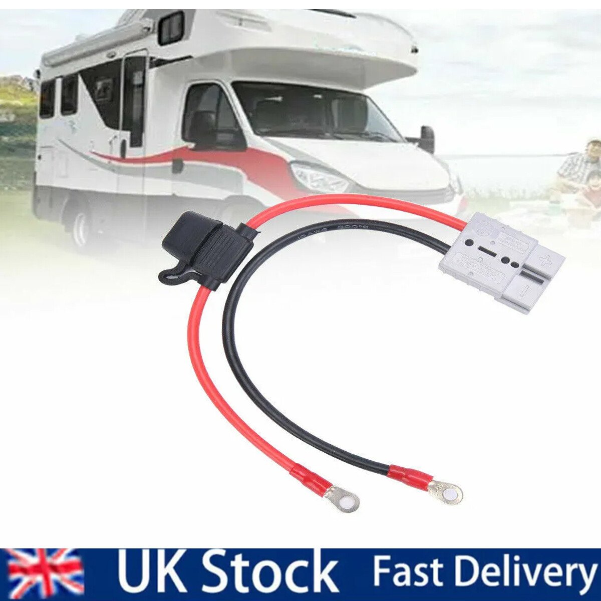 For 50Amp Anderson Plug Lead to Lug M8 Terminal Battery Charging Connector Cable