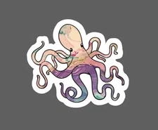Octopus Sticker Colorful Cute Waterproof Animal Ocean Beach Gift NEW