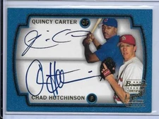 2003 BOWMAN RC QUINCY CARTER CHAD HUTCHINSON AUTO SIGNED #DSF-CH CHICAGO CUBS