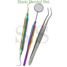 German Reusable Basic Dental Set Mirror Explorer College Plier Inst (CHOOSE)