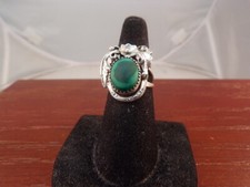 STERLING SILVER Vintage Navajo MALICATE ring SIGNED M size 8 S 2089