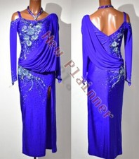 L2464 ballroom Specialty Adult Rhythm/ Latin dress UK 8 US 6 blue/ purple