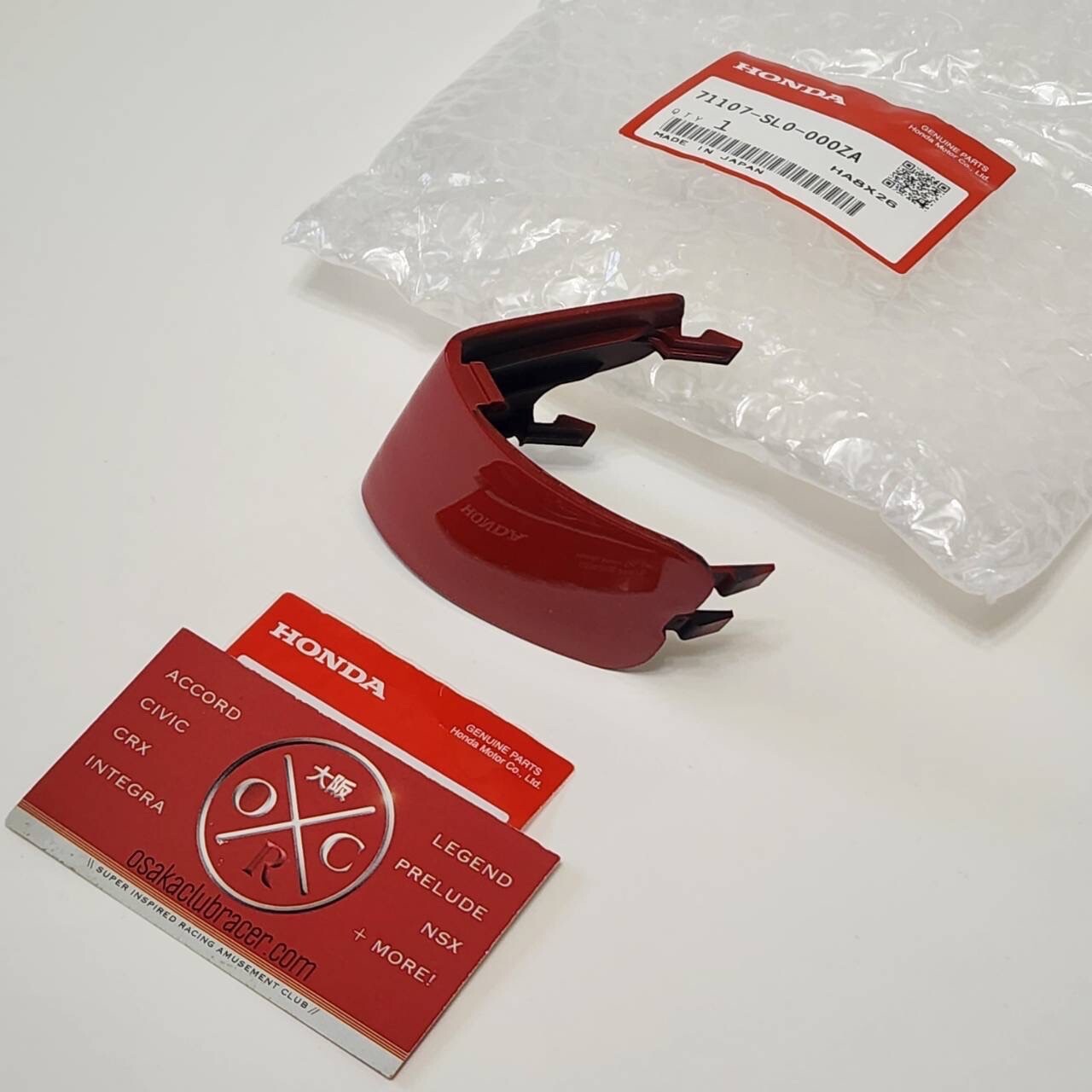 Genuine OEM 91-01 Acura NSX Front Bumper Tow Hook Cover Cap Formula Red Honda OE