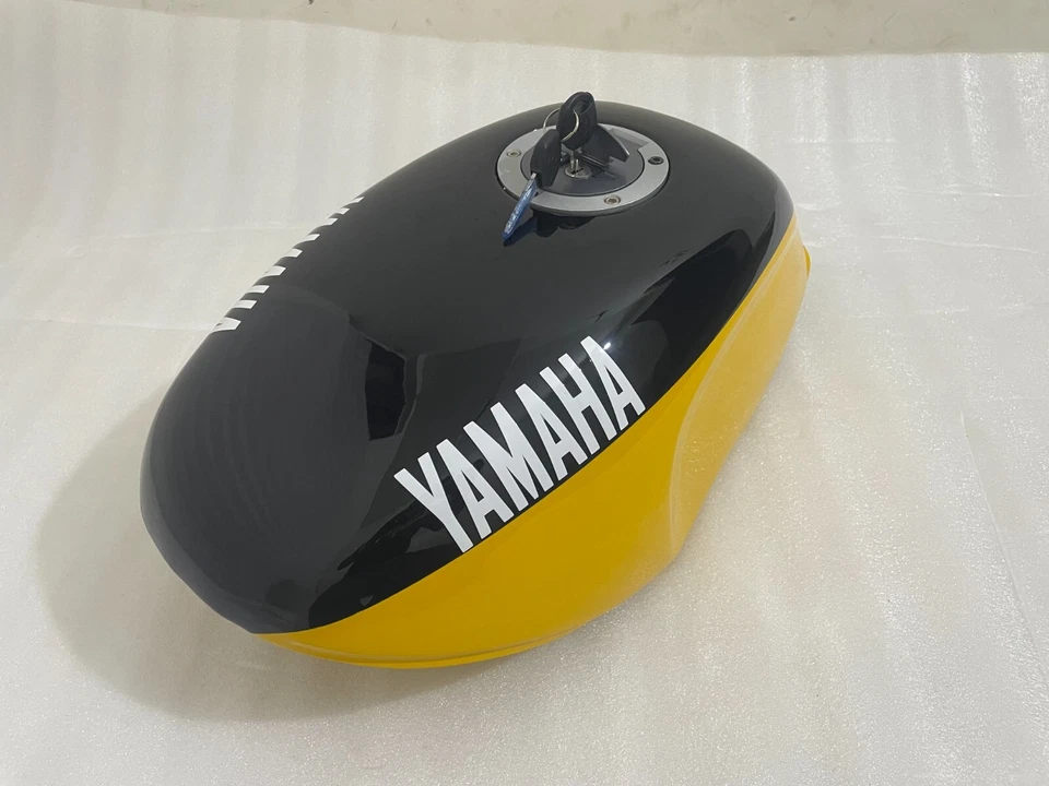 Yamaha Ysr 50 80 Ysr50 Ysr80 1989 tanque de combustible de acero amarillo y negro y tapa | apto para Foto 3 de 4