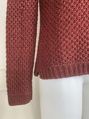 Massimo Dutti Woman's Sweater Long Sleeve Burgundy Sz M ~ Made in TURKEY ~ - Picture 8 of 10