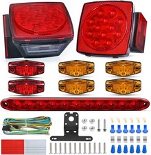 Nilight Led Trailer Light Kit Square Stop Turn Tail Light Red Amber Side Marker