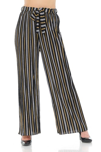 Auline Collection Womens Accordion Pleated High Waisted Wide Leg Palazzo Pants - Picture 41 of 44